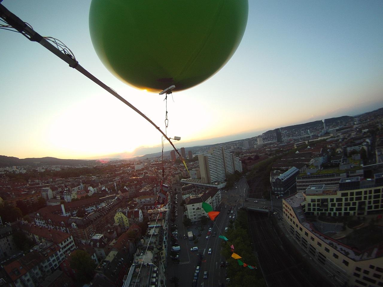 Luftaufnahme des Ballons